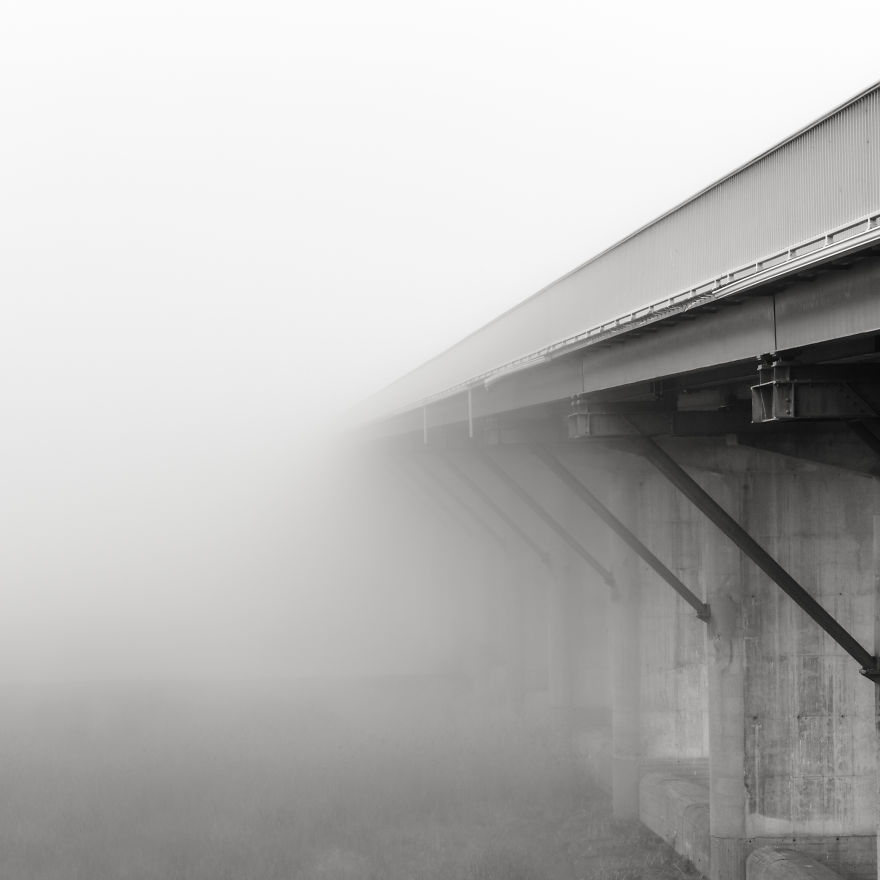 bridge in  fog